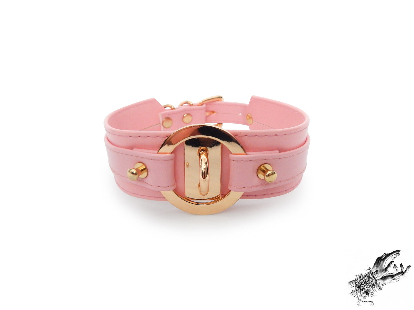 Pink and Gold Chunky O Ring Choker