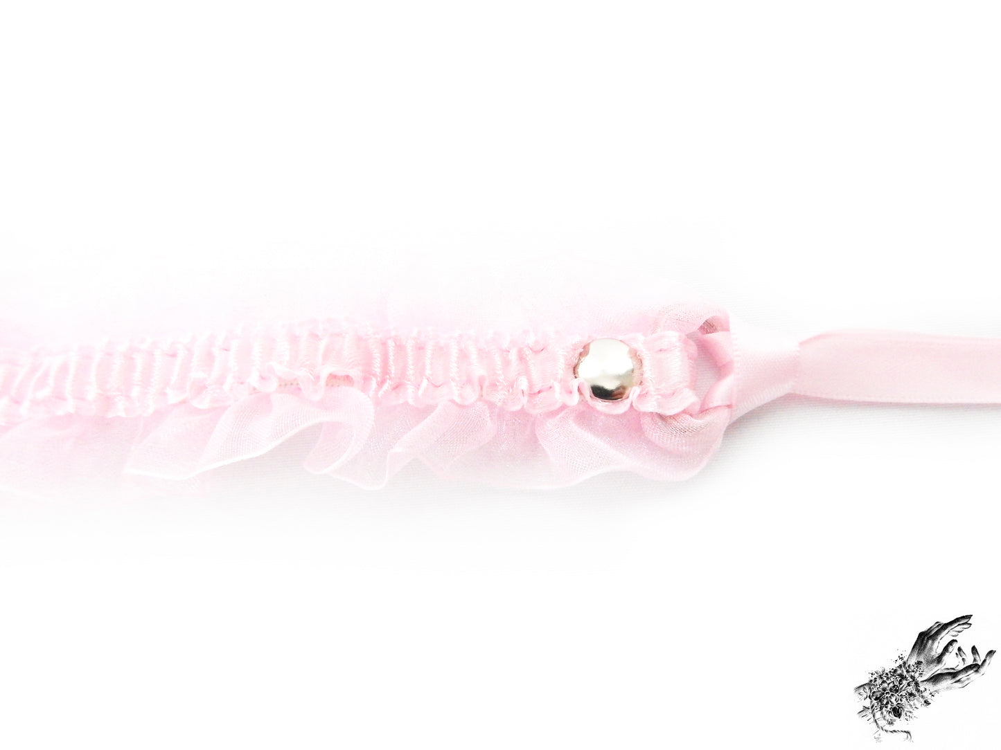 Pink Ruffled Bell 2-in-1 Choker/Garter - Pink Lace Collar - 8th Sin