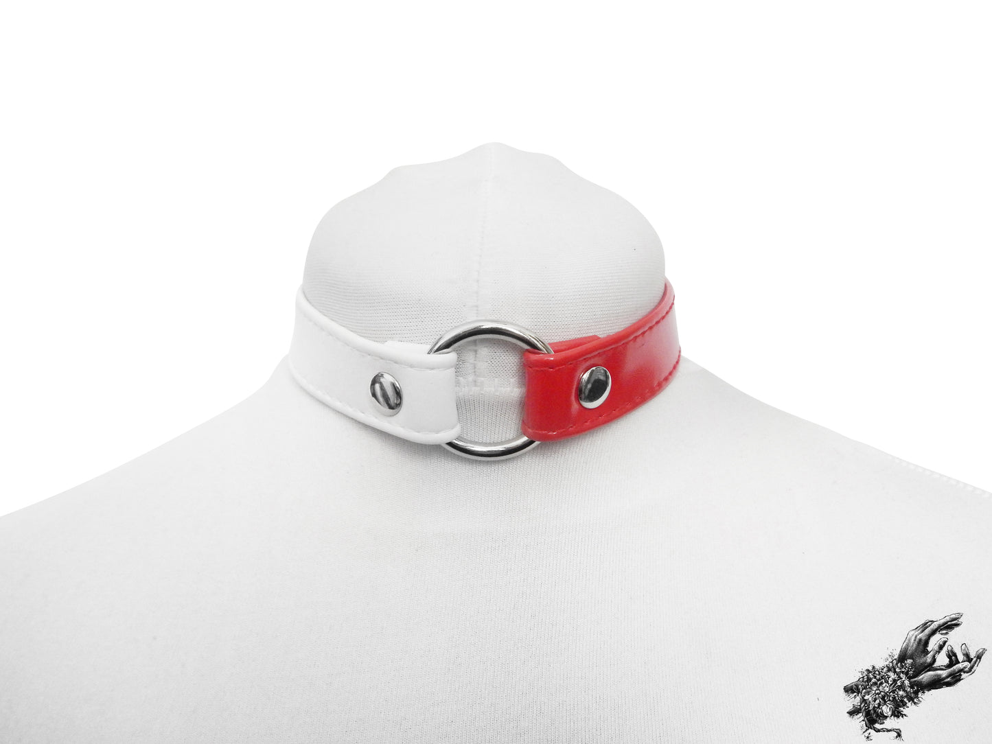 Half Red and Half White O Ring Choker - {{variant_title}}