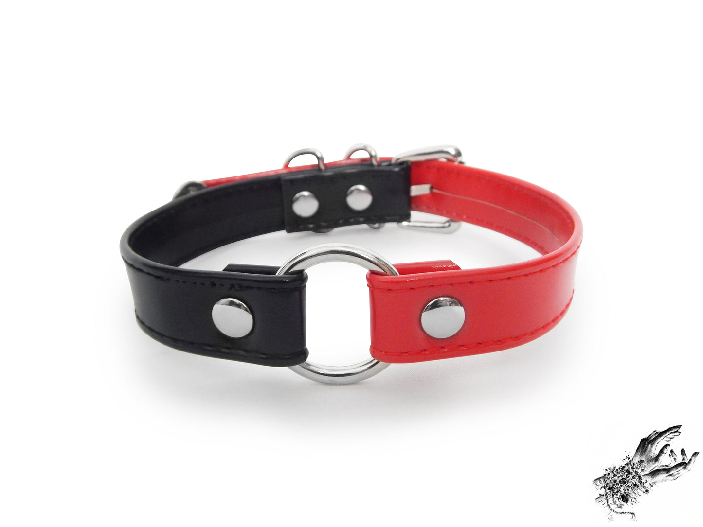 Half Black and Half Red O Ring Choker
