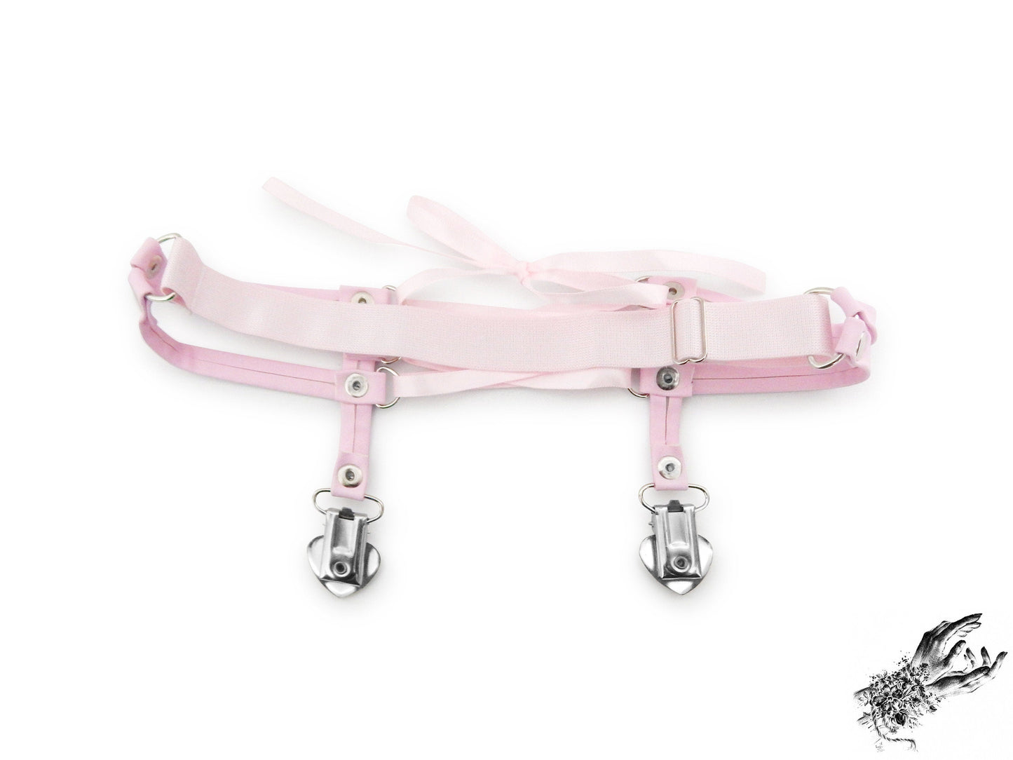 Pink Corset Lacing Garter - REGULAR SIZE