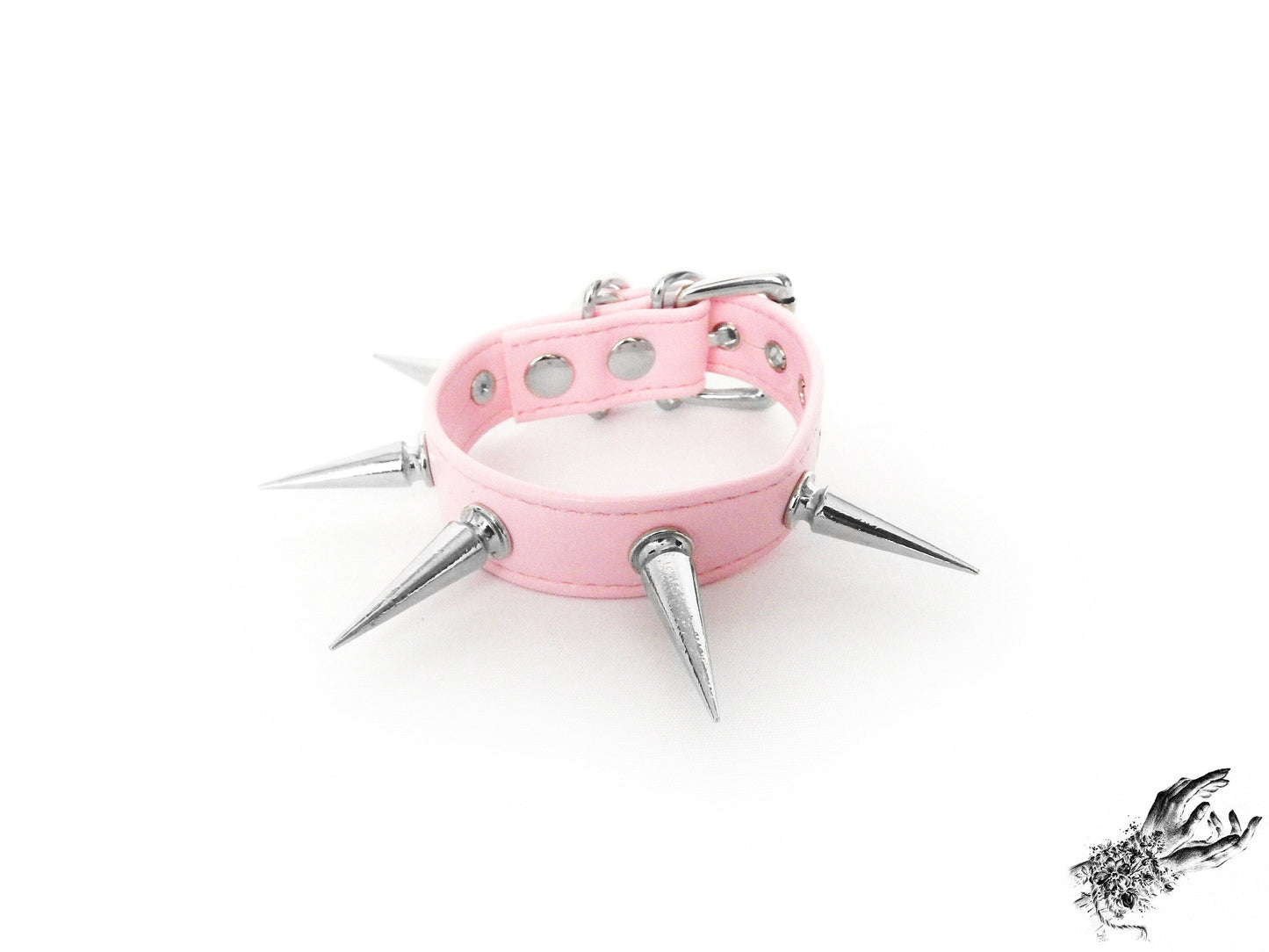 Pink Spike Studded Wristband - REGULAR SIZE