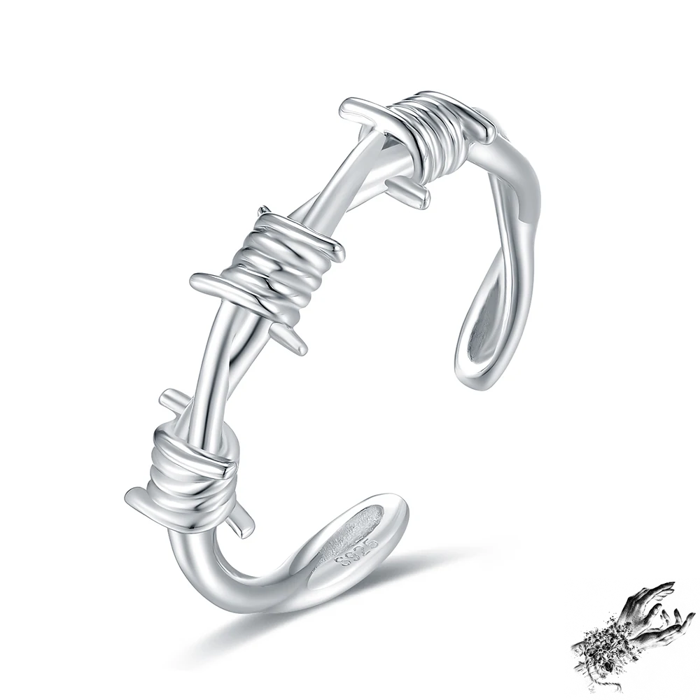 Sterling Silver Barbed Wire Ring - 8th Sin