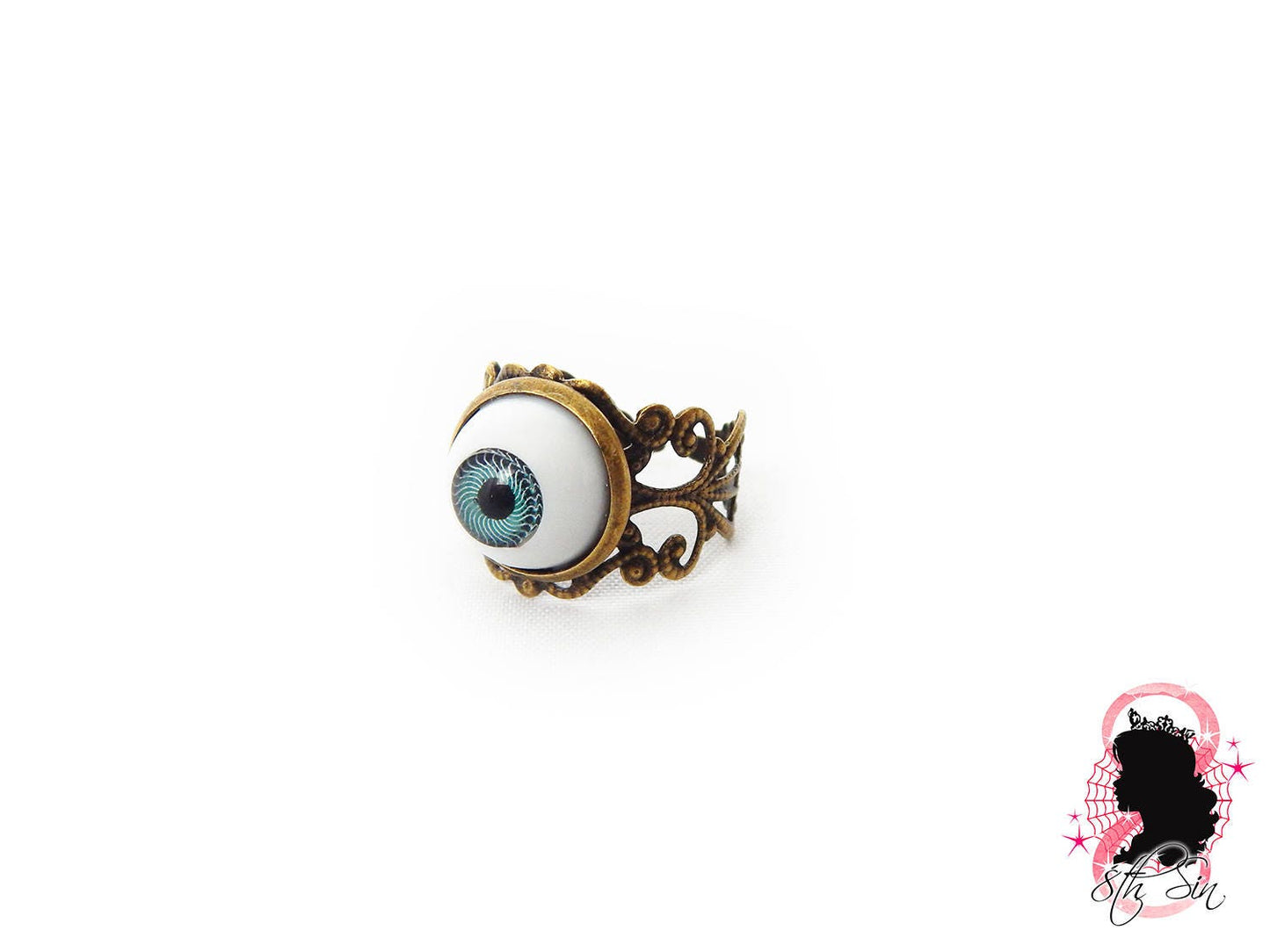 Antique Bronze Eyeball Ring - 8th Sin