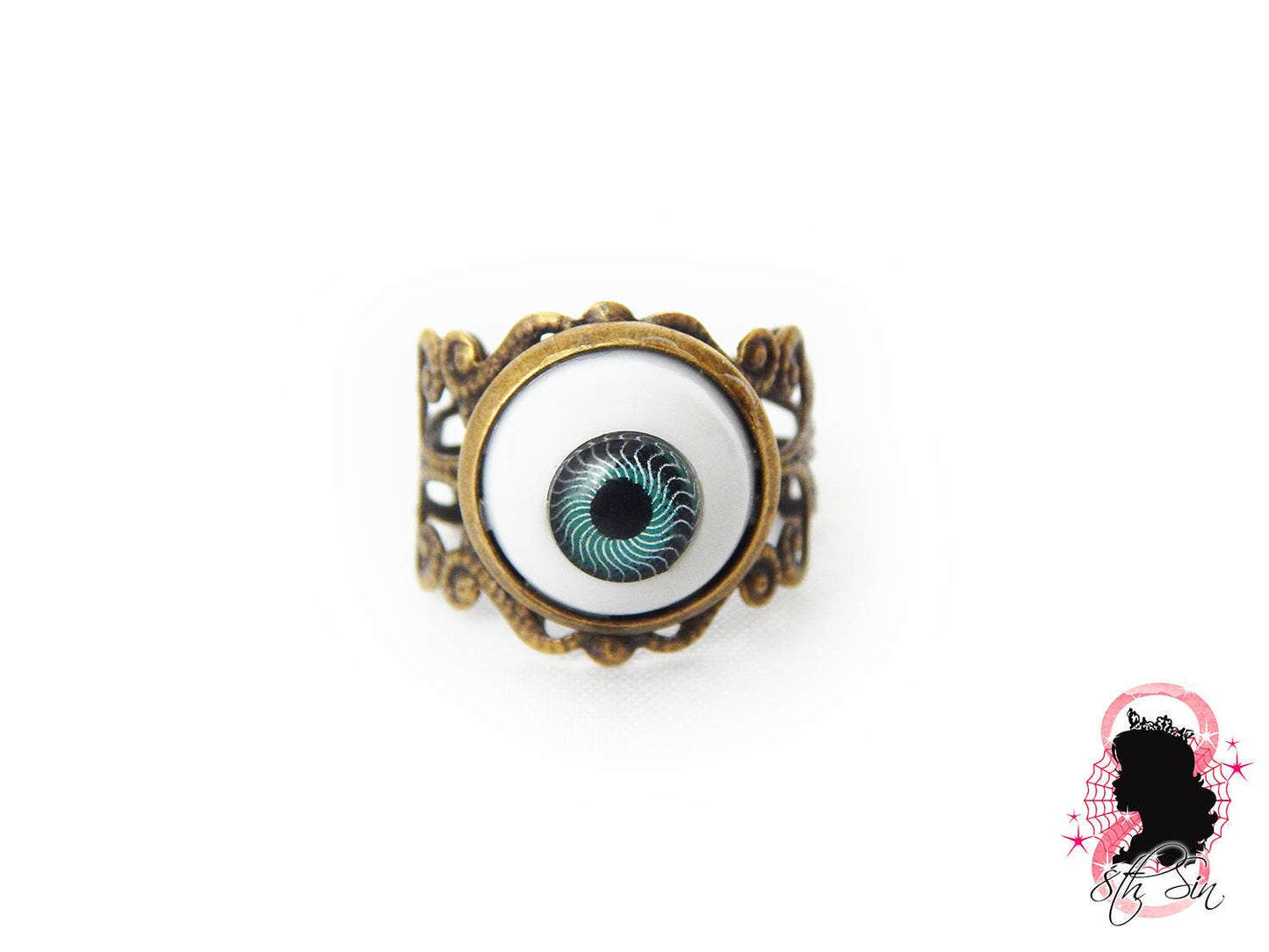 Antique Bronze Eyeball Ring - 8th Sin