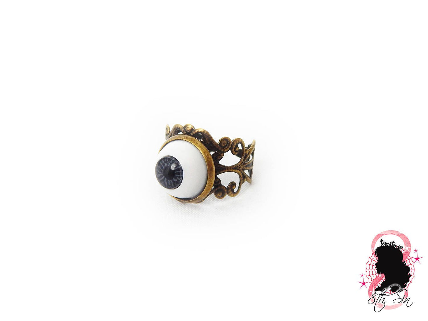 Antique Bronze Eyeball Ring - 8th Sin