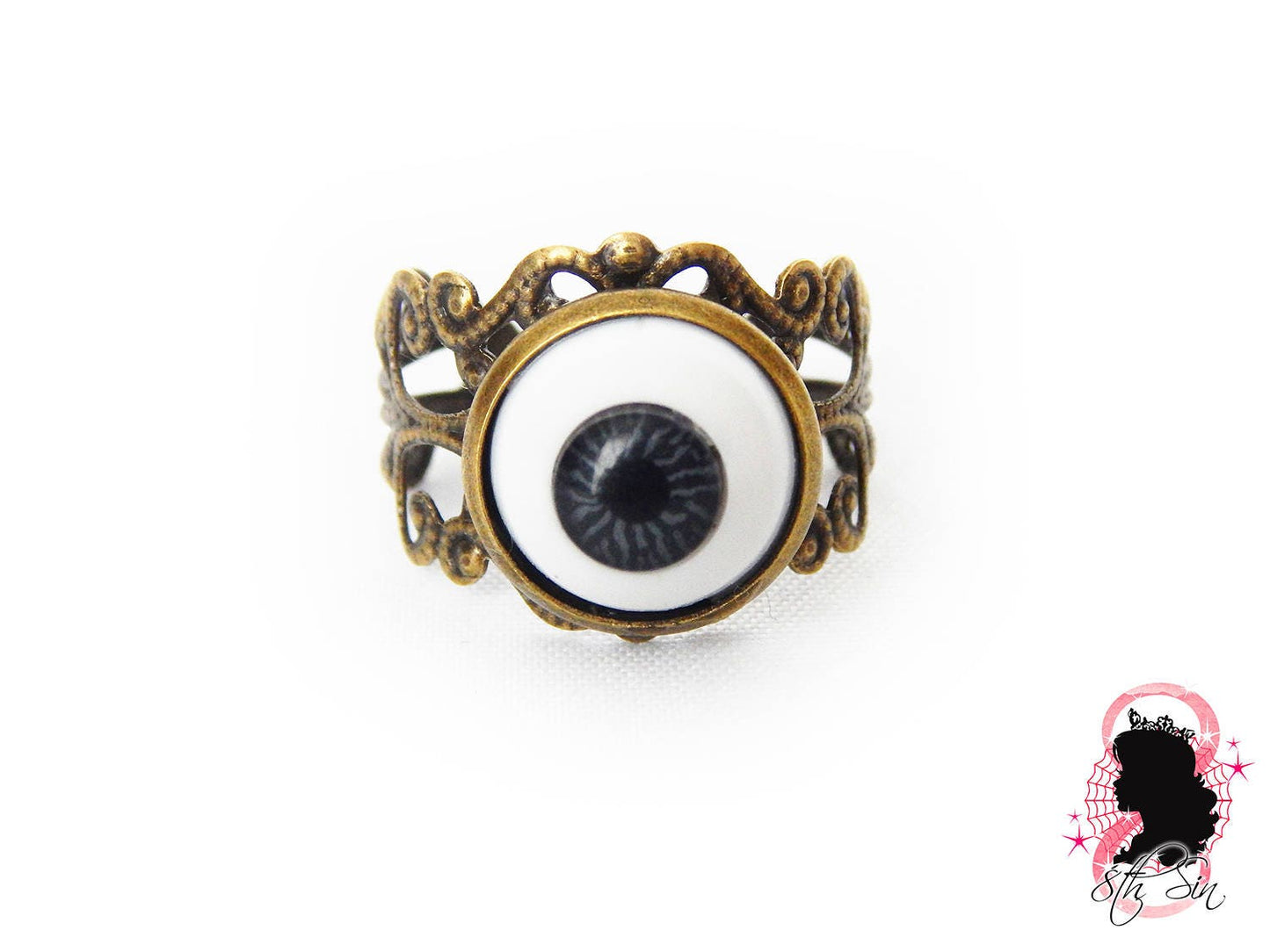 Antique Bronze Eyeball Ring - 8th Sin