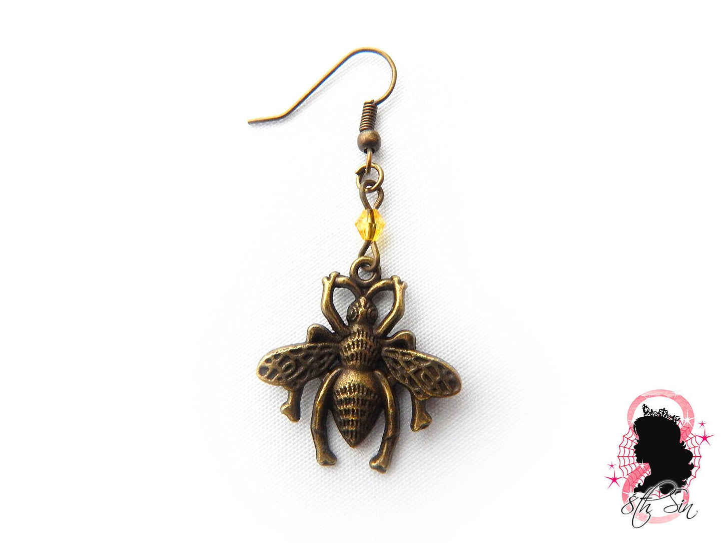 Antique Bronze Bee Earrings - 8th Sin