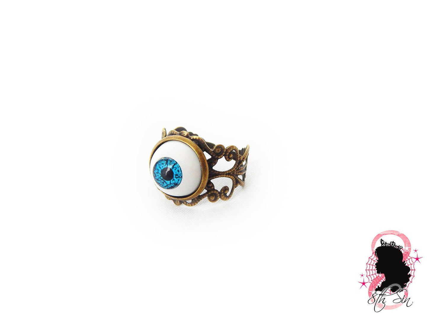 Antique Bronze Eyeball Ring - 8th Sin