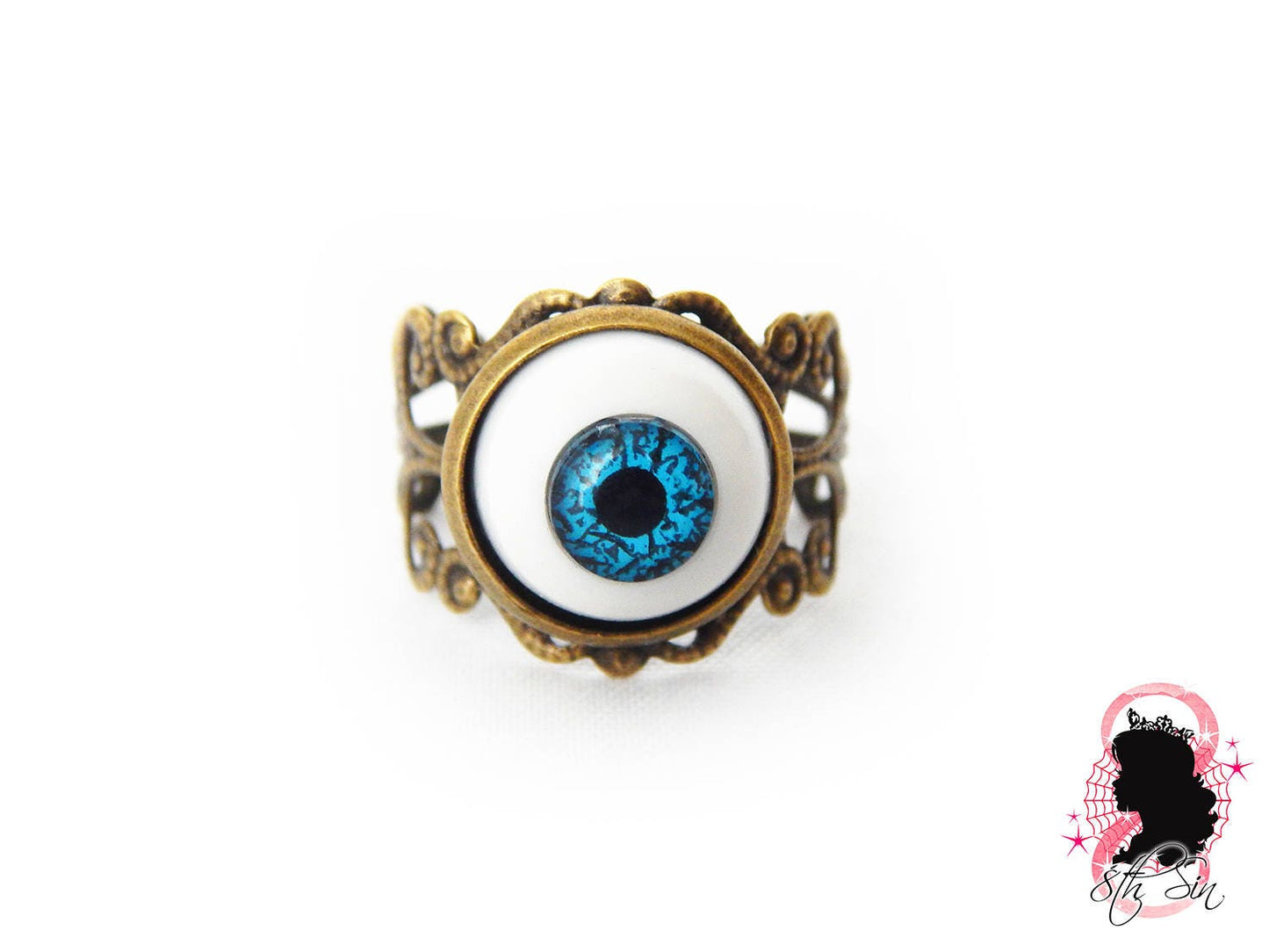 Antique Bronze Eyeball Ring - 8th Sin