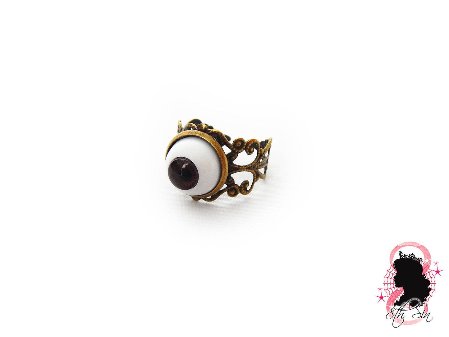 Antique Bronze Eyeball Ring - 8th Sin