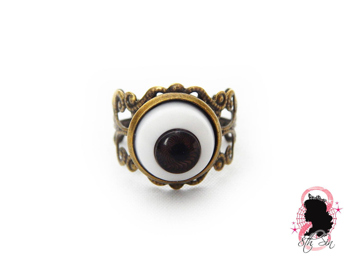 Antique Bronze Eyeball Ring - 8th Sin
