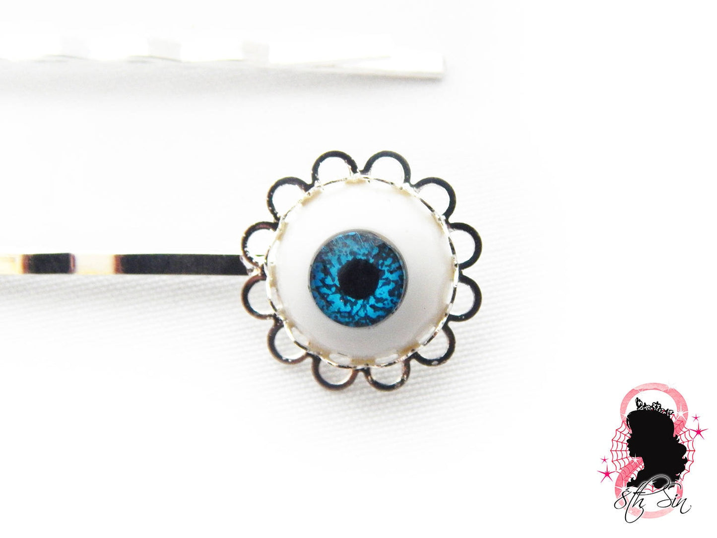 Antique Silver Eyeball Hair Slides - 8th Sin