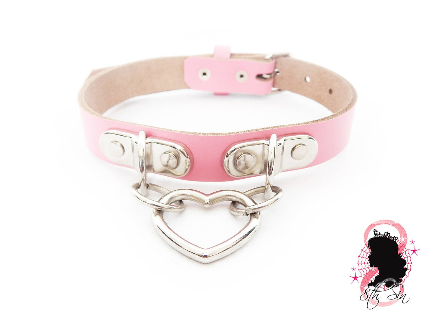 Pink Bound Heart Ring Choker