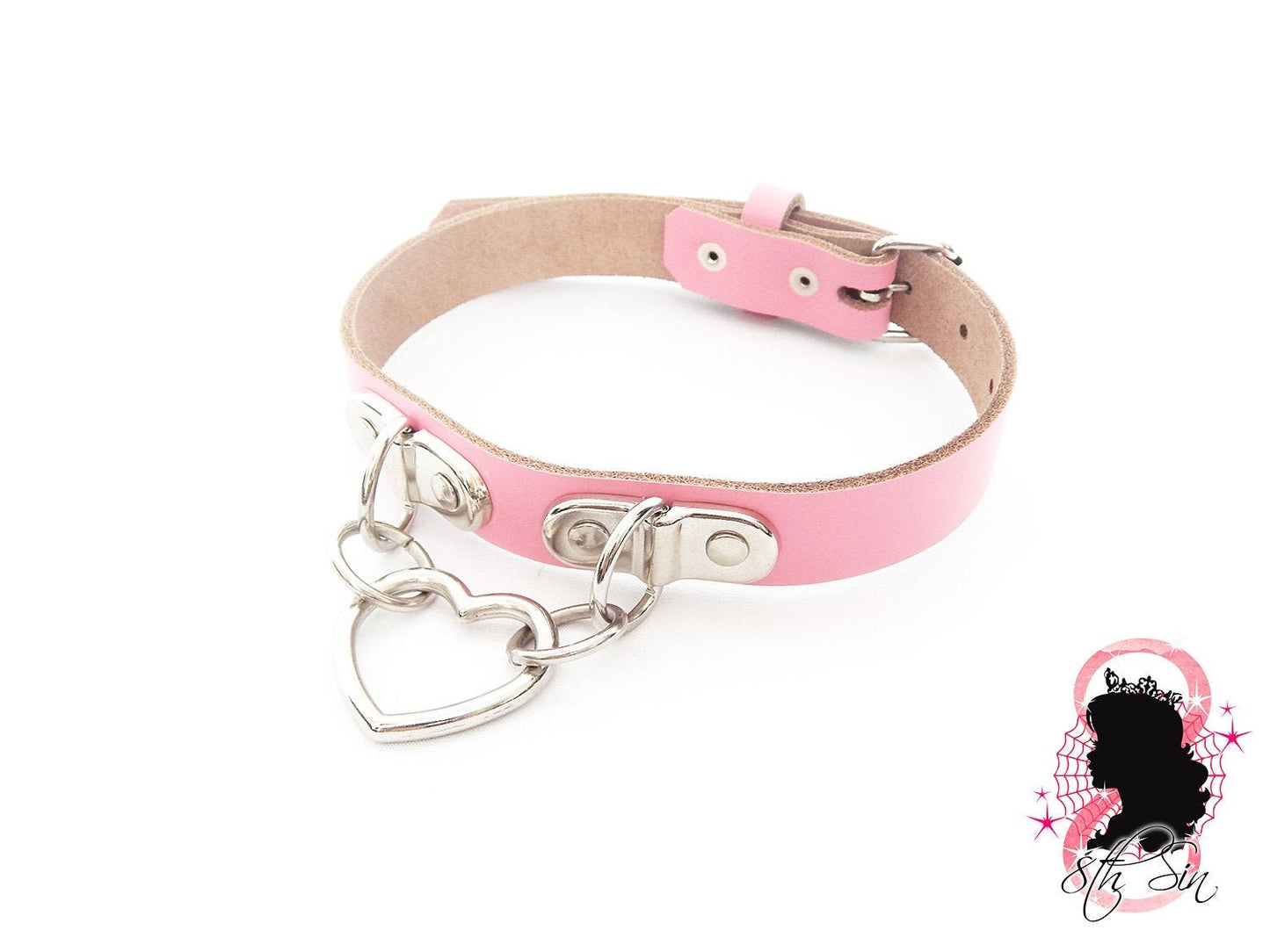 Pink Bound Heart Ring Choker