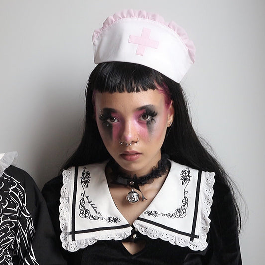 Black Ruffled Bell 2-in-1 Choker/Garter - Black Lace Collar - {{variant_title}}