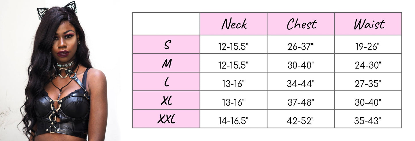 Black Vegan Leather O Ring Harness - {{variant_title}}