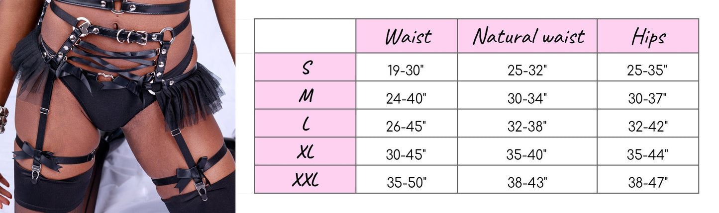 Black Vegan Leather Corset Garter Belt - {{variant_title}}