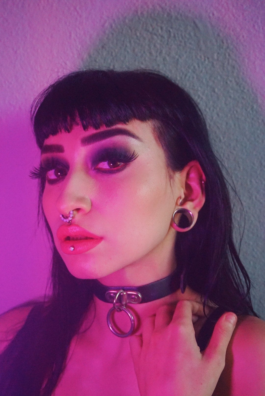 Black Leather D and O Ring Choker - 8th Sin