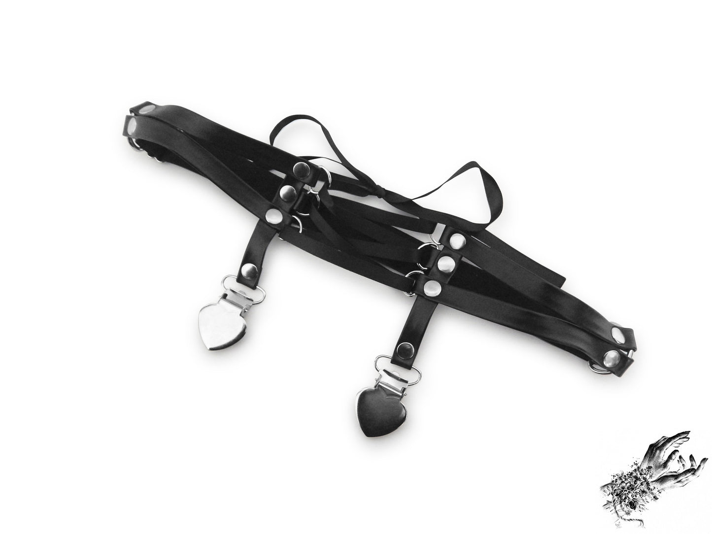 Black Corset Lacing Garter - 8th Sin