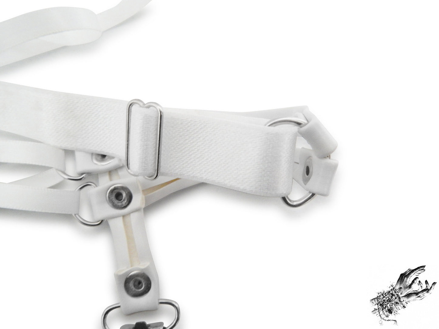 White Corset Lacing Garter