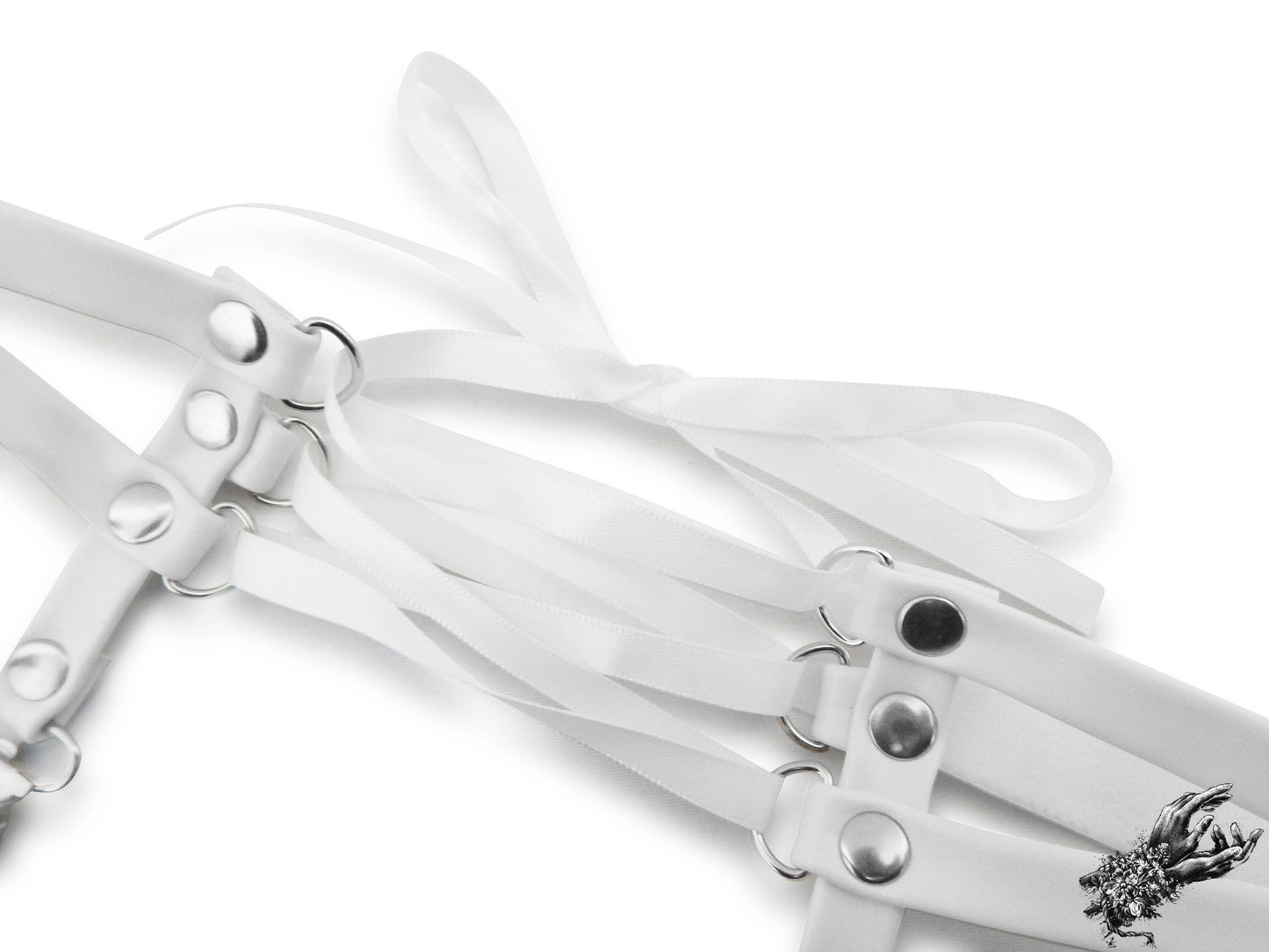 White Corset Lacing Garter