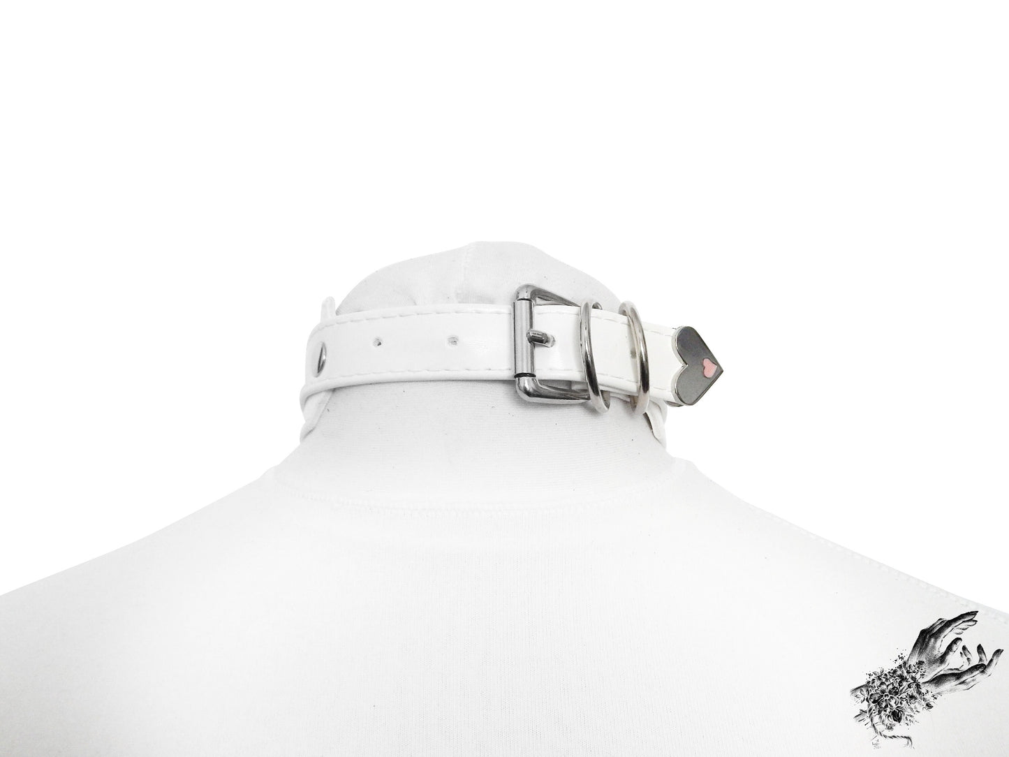 White Faux Leather Chunky O Ring Choker - {{variant_title}}