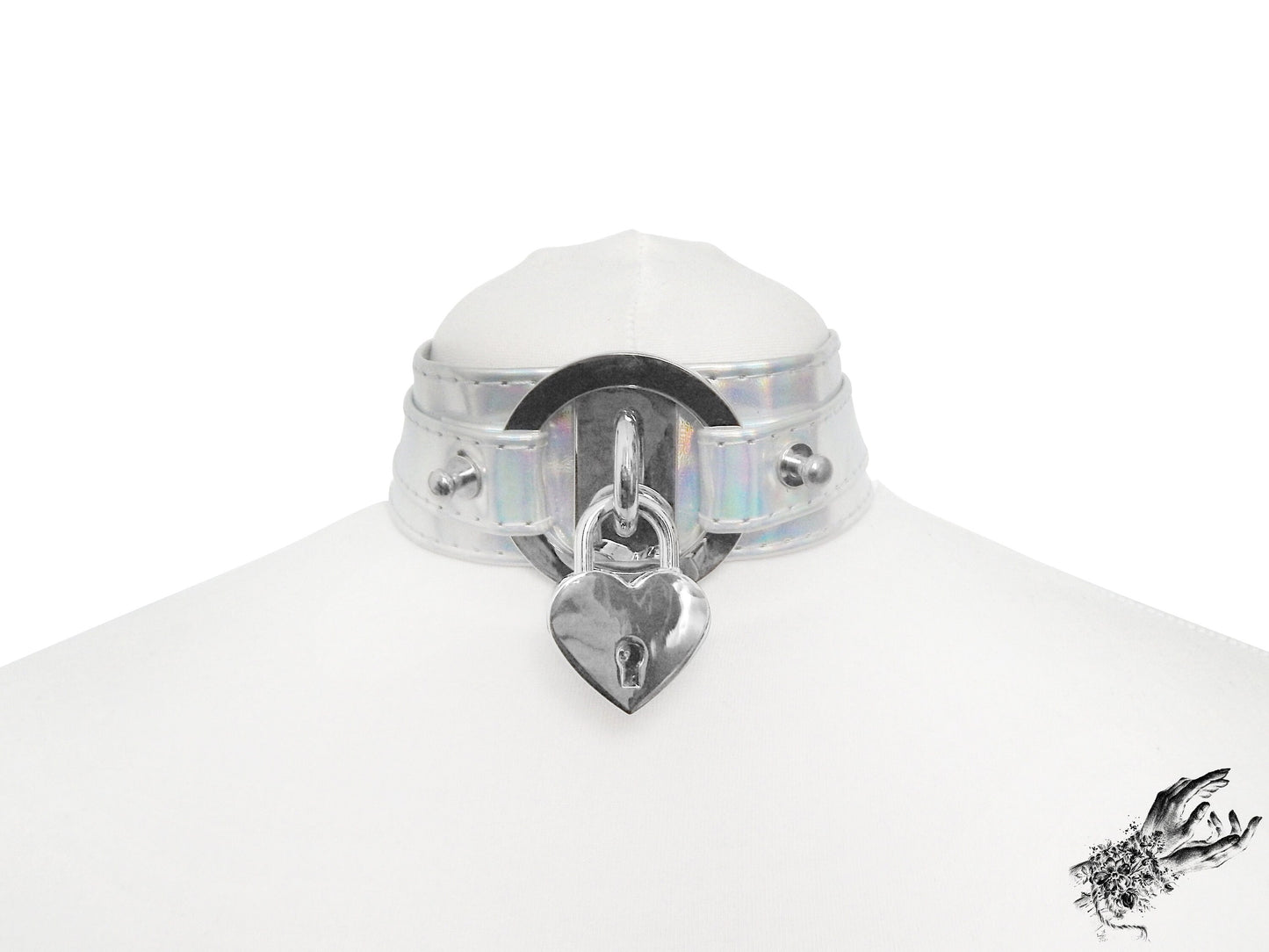 Holographic Silver Chunky O Ring Choker
