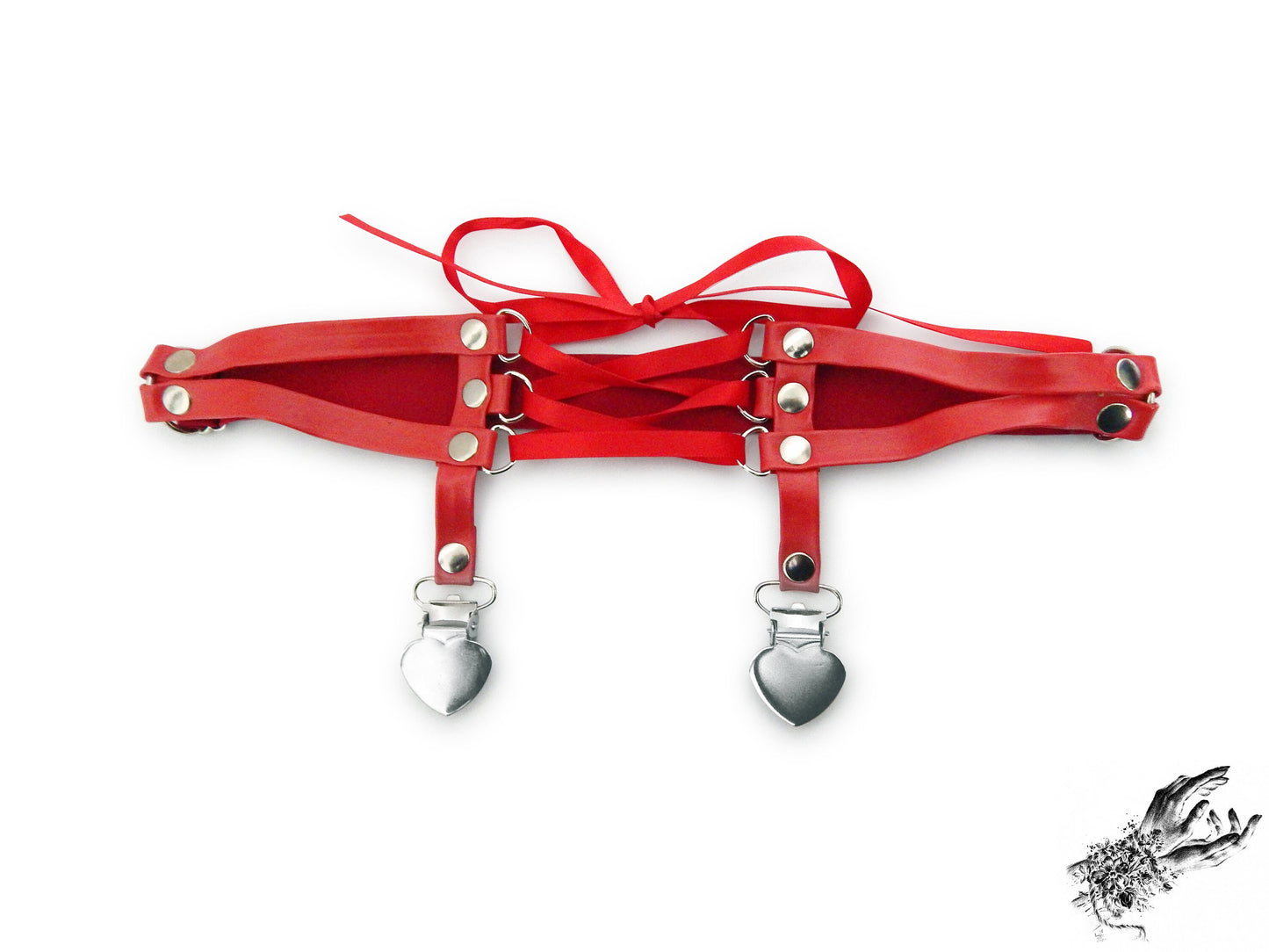 Red Corset Lacing Garter
