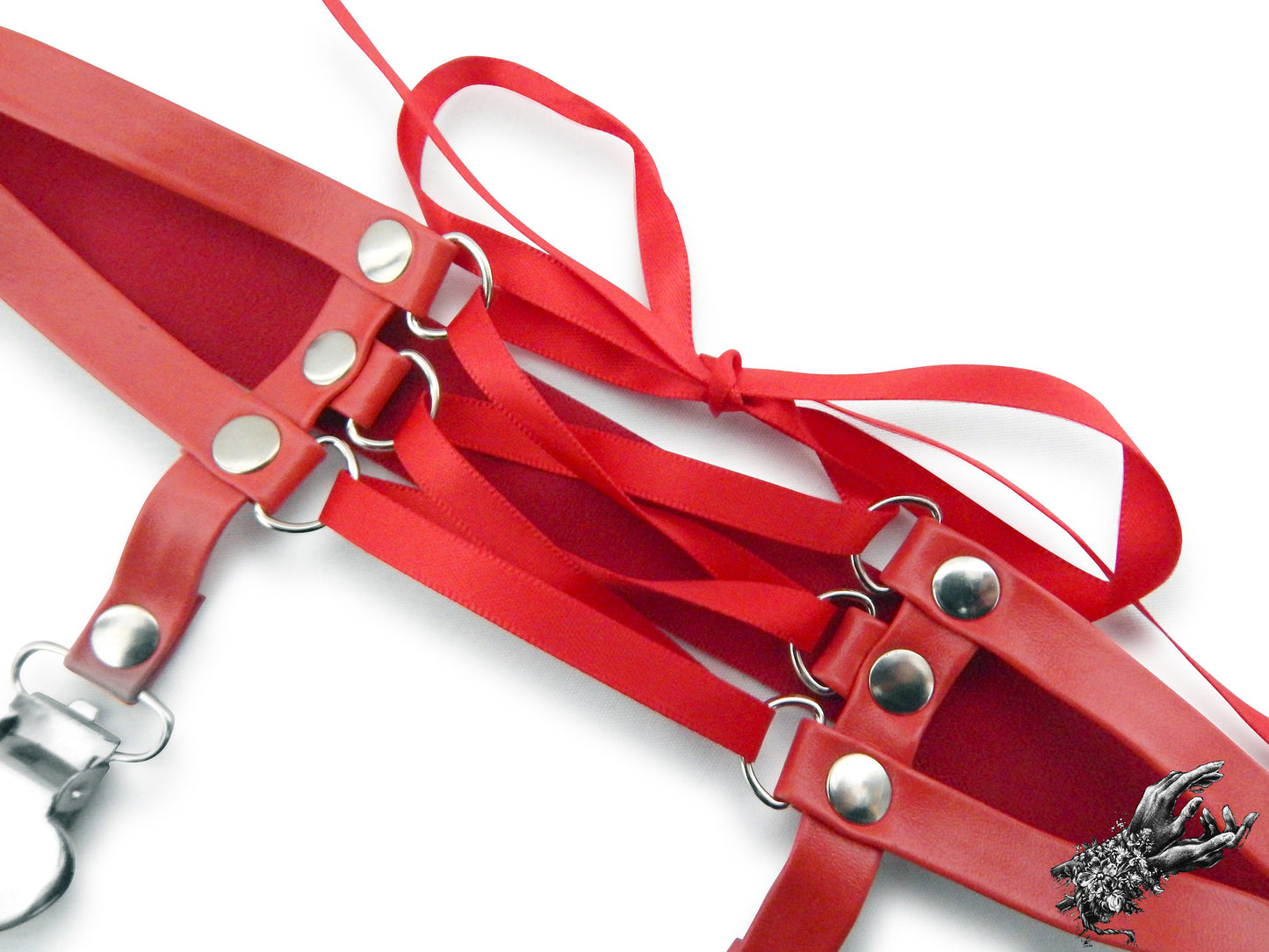 Red Corset Lacing Garter