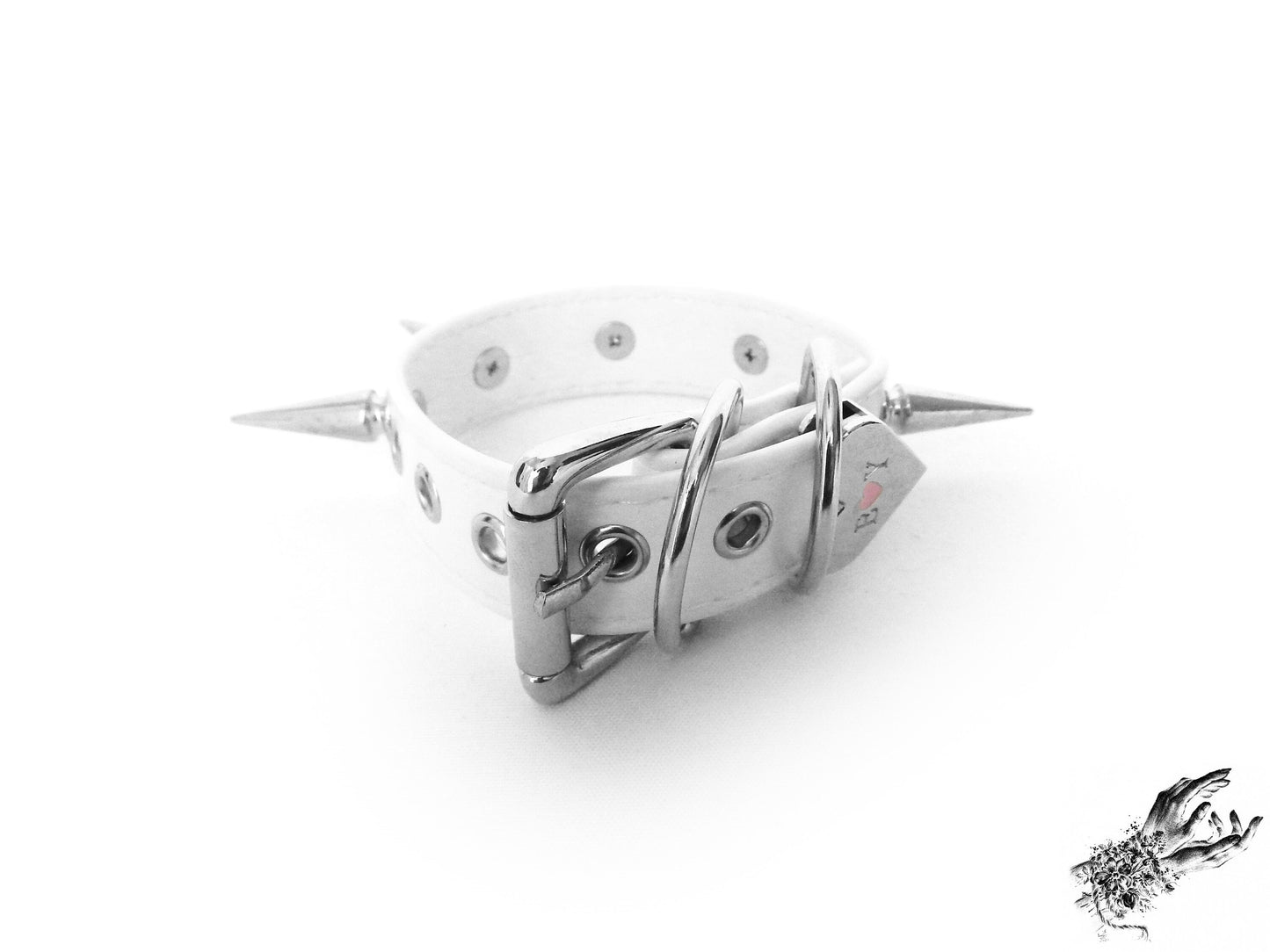 White Spike Studded Ankle Cuffs - {{variant_title}}