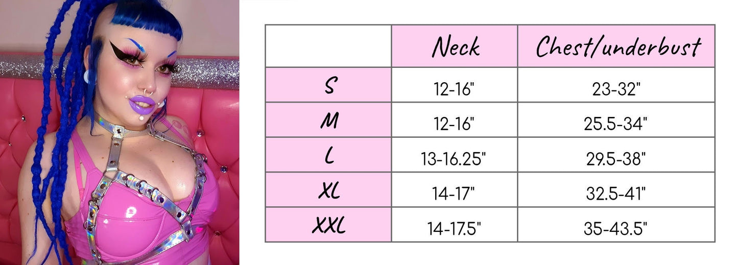 Red Vegan Leather D Ring Harness Bra - {{variant_title}}