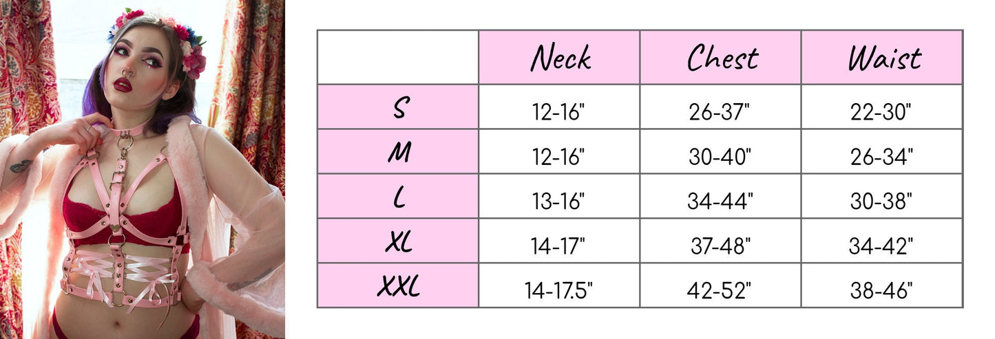 White Vegan Leather Corset Harness Bra - {{variant_title}}