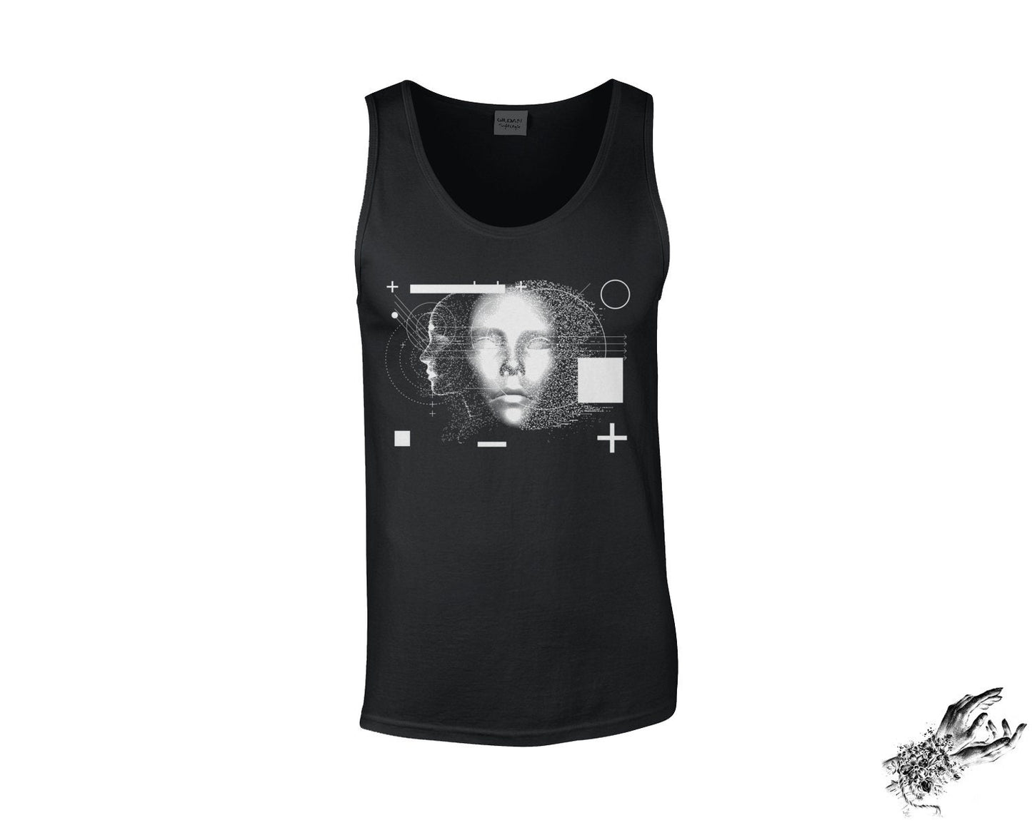 Black Cyberpunk Face Unisex Tank Top - 8th Sin