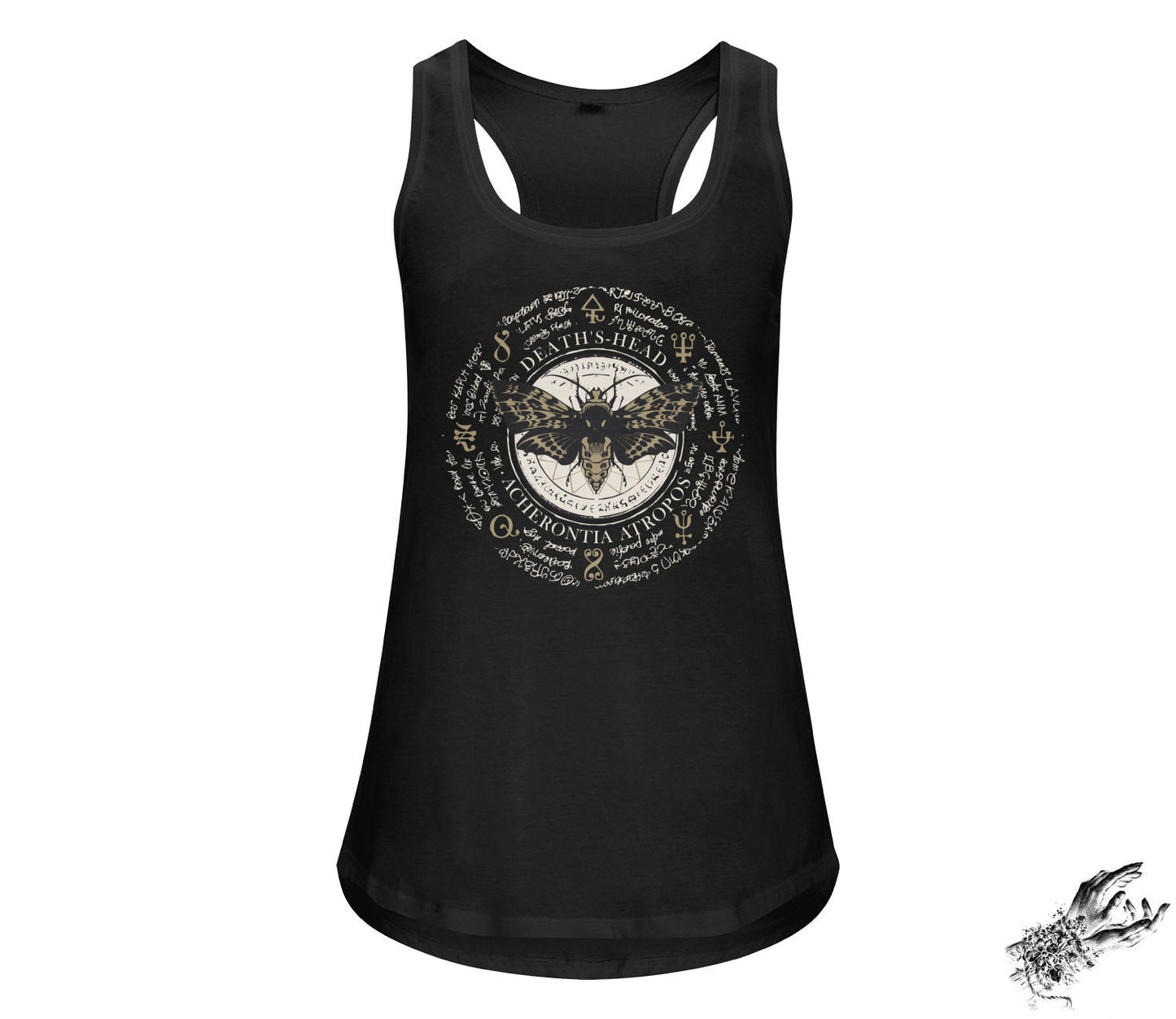 Black Occult Moth Unisex Racerback Tank Top - 8th Sin