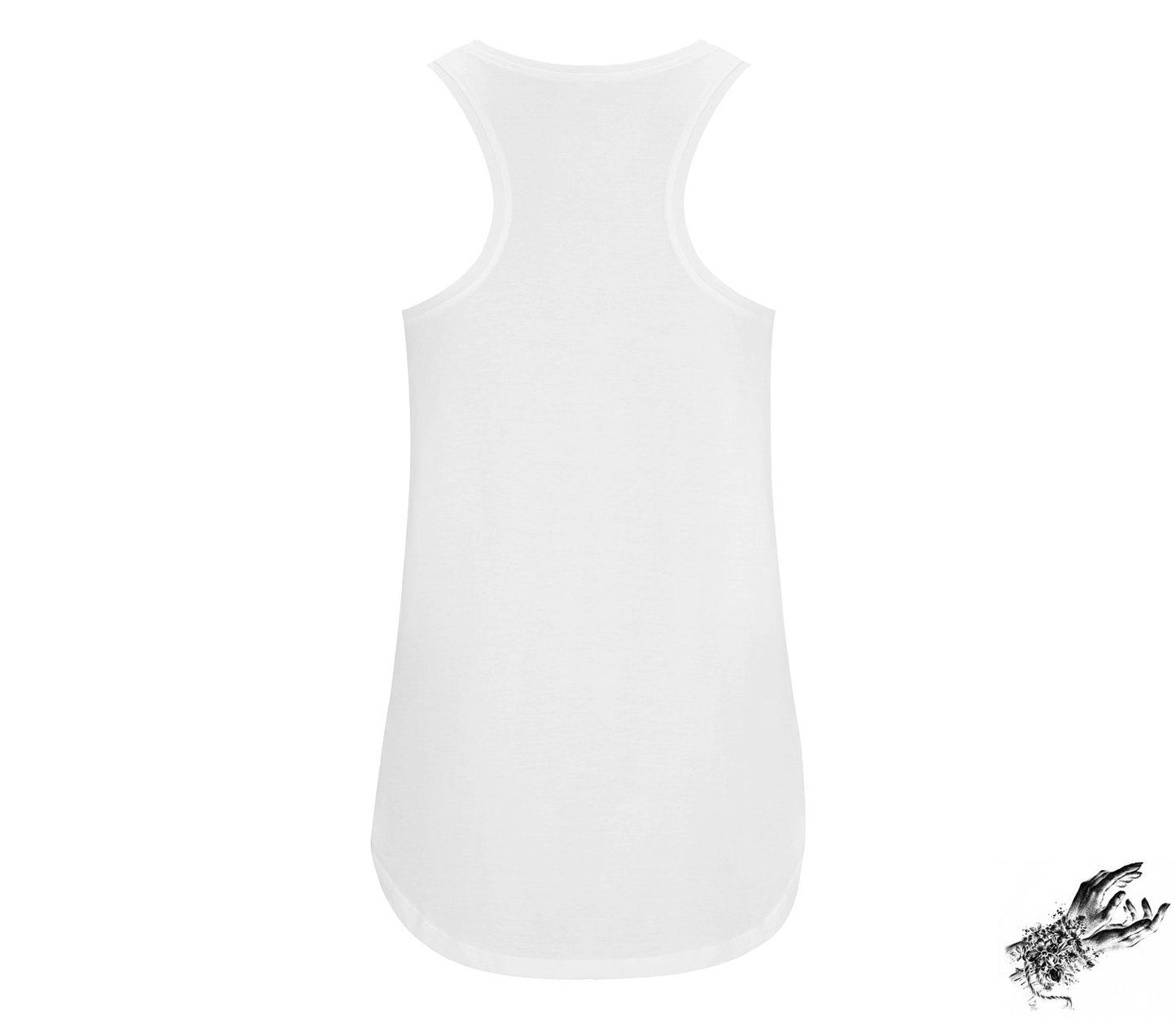 White Warning Racerback Tank Top - {{variant_title}}