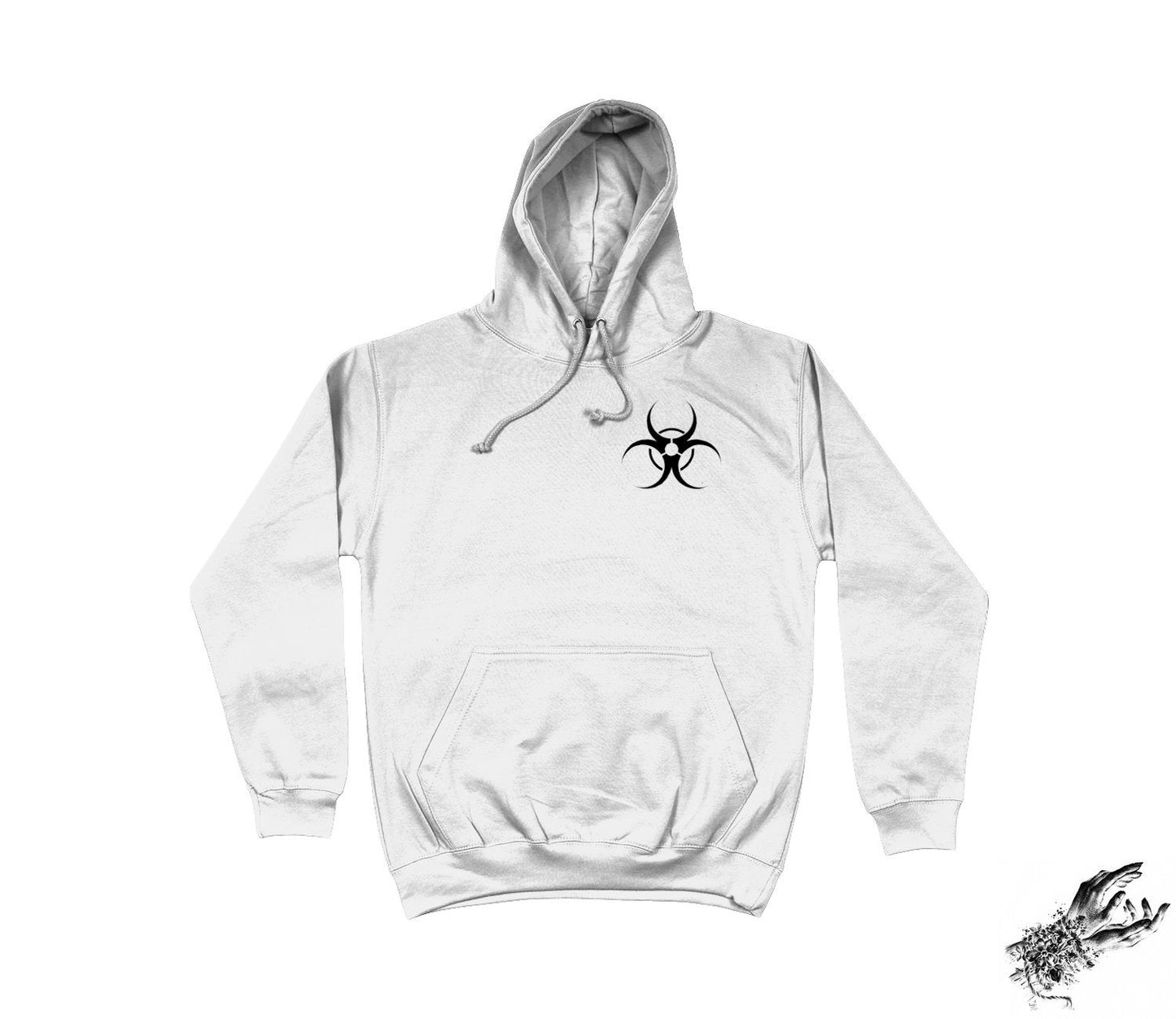 White Cyberpunk Warning Hoodie - {{variant_title}}