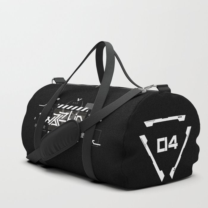 Black Warning Duffle Bag