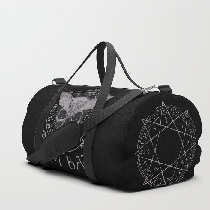 Black Gym Bat Skull Duffle Bag - Small
