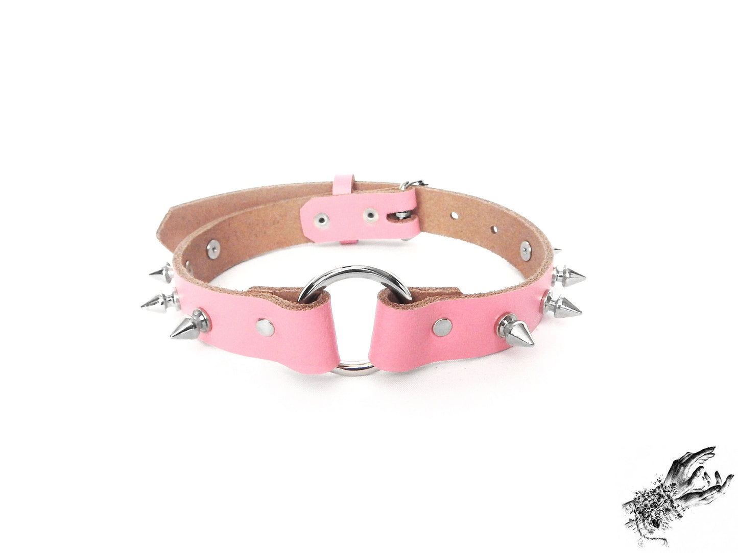 Pink Studded O Ring Choker