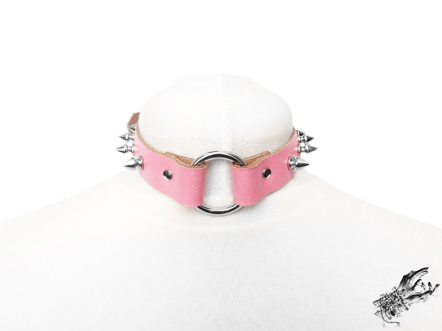Pink Studded O Ring Choker
