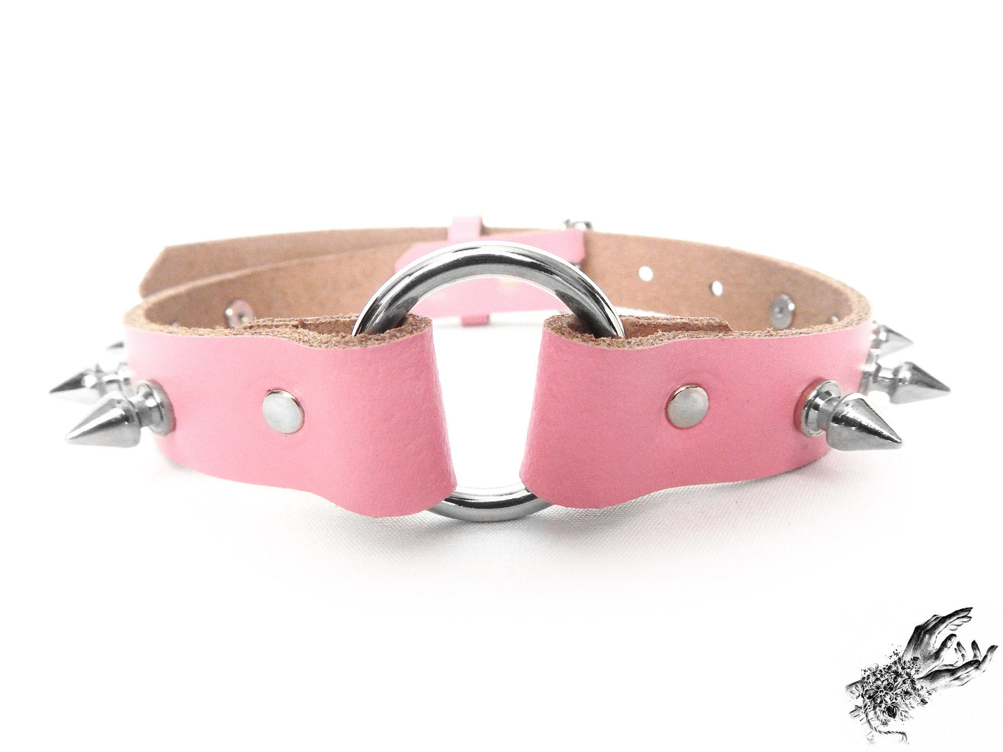 Pink Studded O Ring Choker