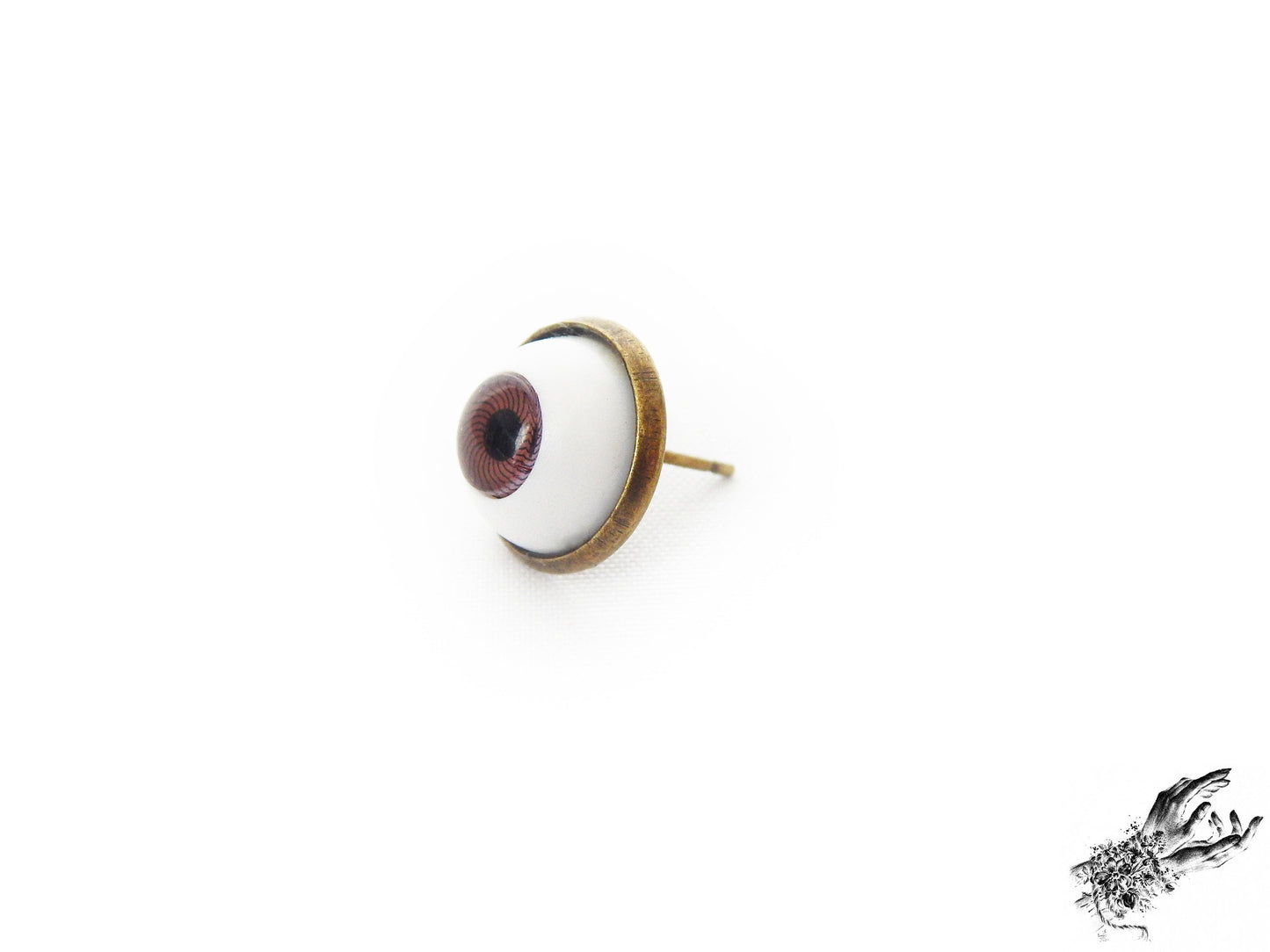 Antique Bronze Eyeball Stud Earrings - {{variant_title}}