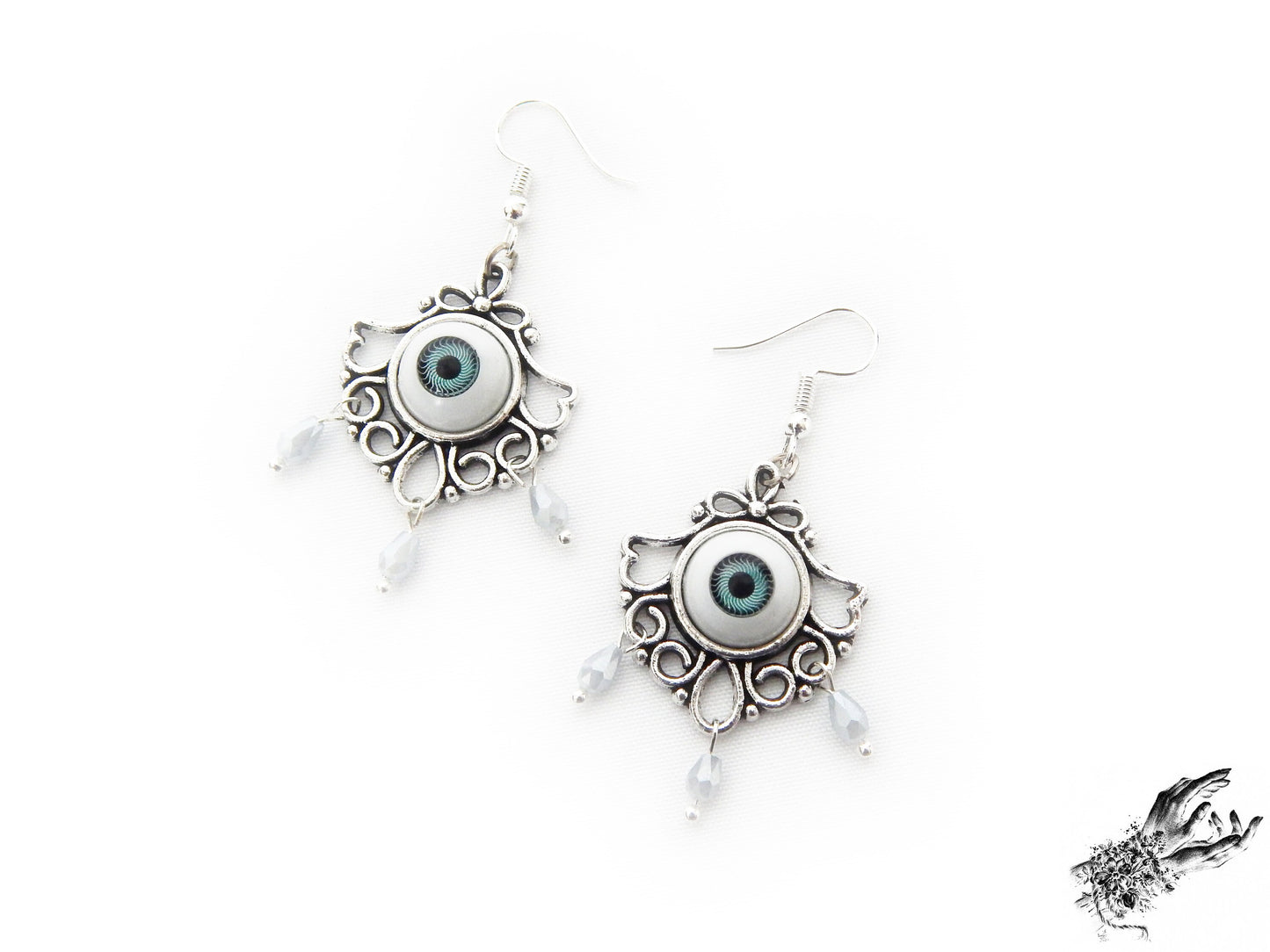 Antique Silver Tears of Persephone Earrings - 8th Sin
