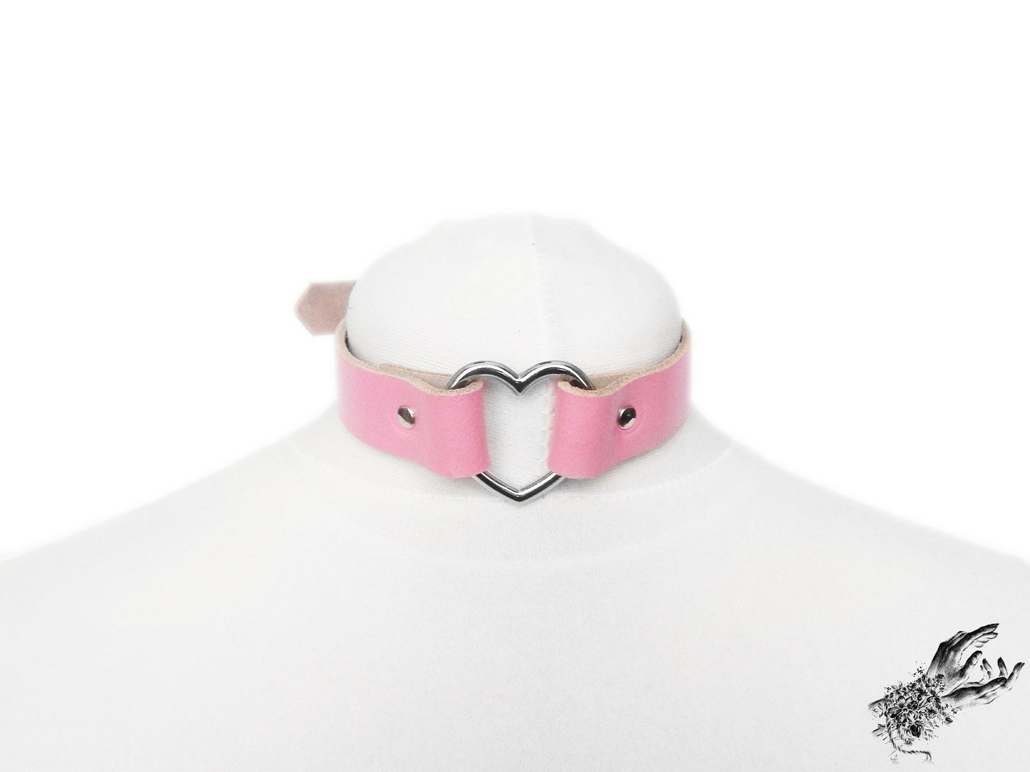 Pink Heart Ring Choker - 8th Sin
