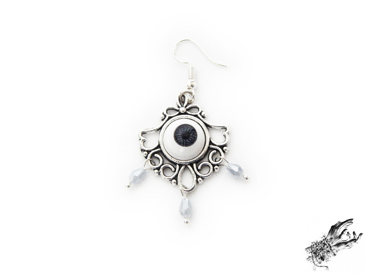 Antique Silver Tears of Persephone Earrings - 8th Sin
