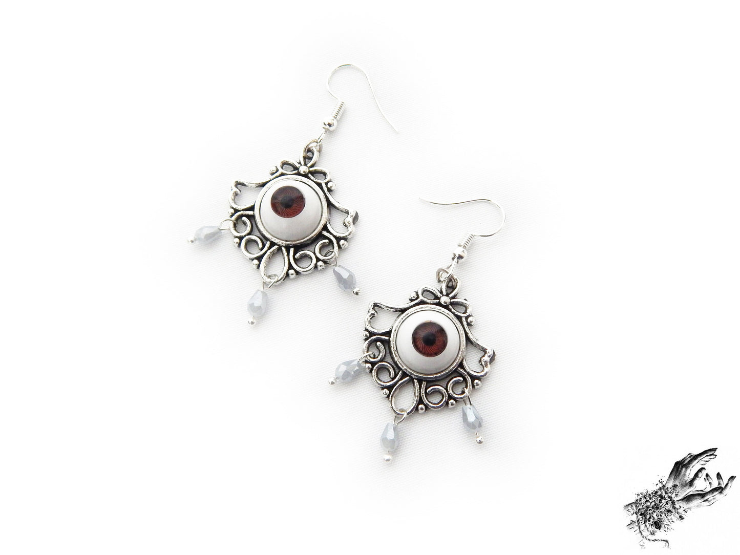 Antique Silver Tears of Persephone Earrings - 8th Sin