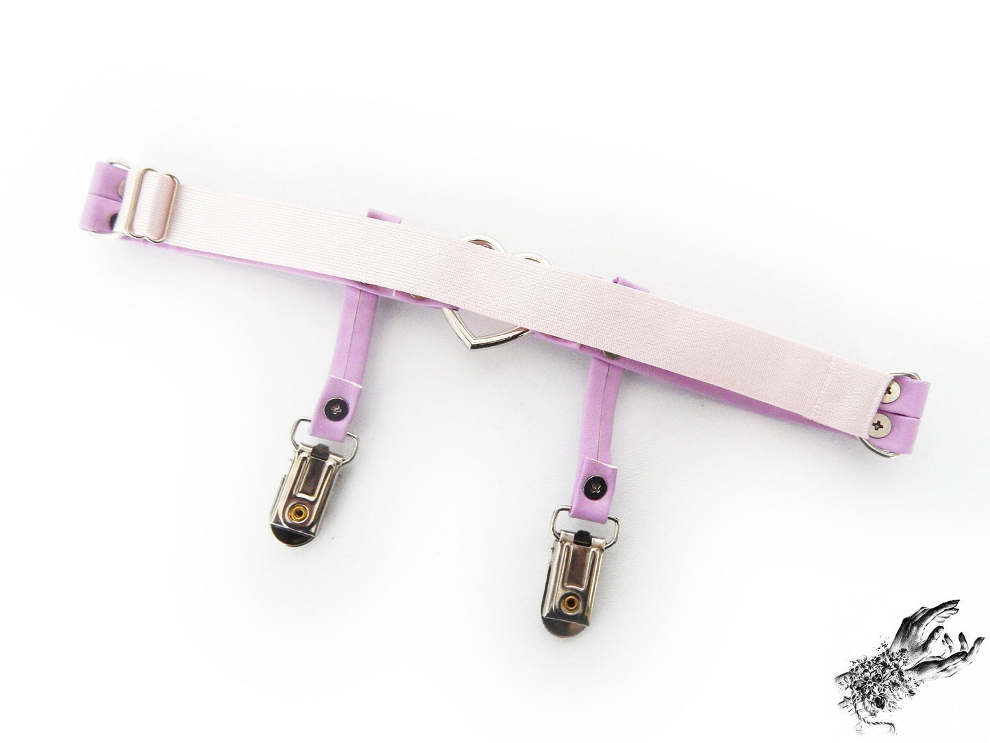 Lilac Heart Ring Garter,