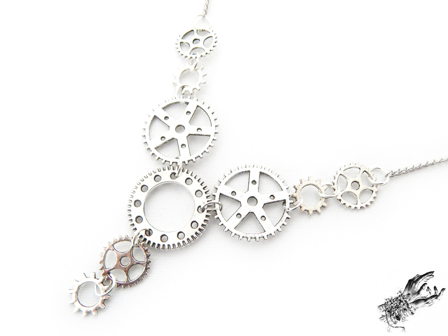 Antique Silver Gears Necklace - 8th Sin