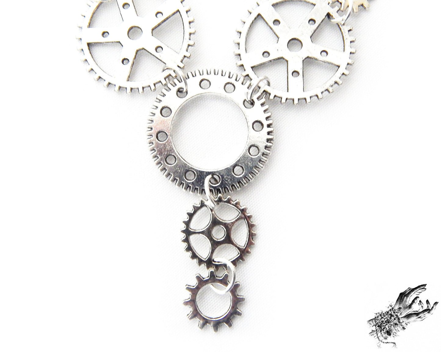 Antique Silver Gears Necklace - 8th Sin